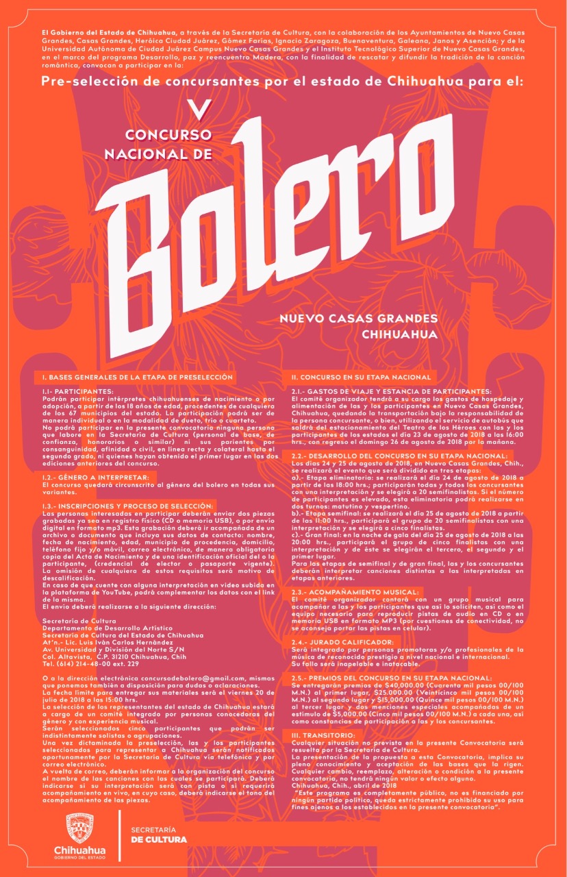 Abren convocatoria de pre-selección del V Concurso Nacional de Bolero 2 Concurso de Bolero 2
