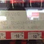 No desacomodar latas