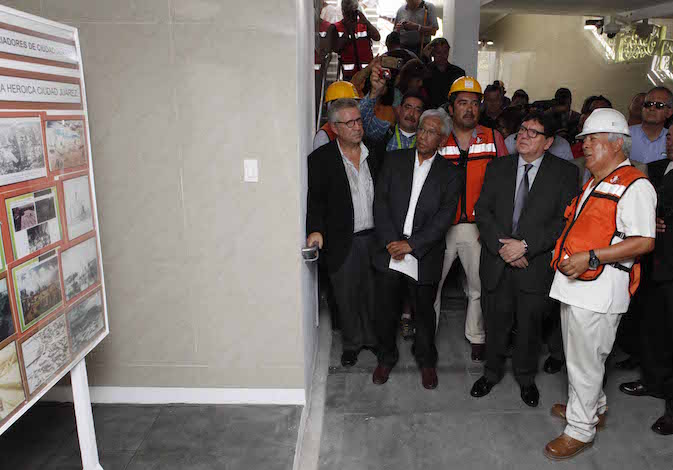 González Mocken y Directivos de Ferromex recorren paso deprimido 1 Paso deprimido