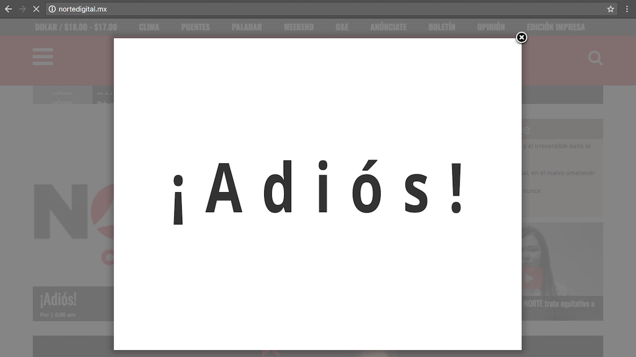 ¡Adiós! Periodico Norte de Ciudad Juárez 2 Adios periodico norte de ciudad juarez