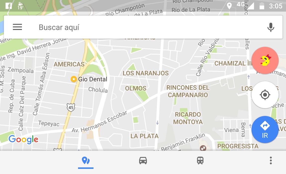 Ms Pac Man en Google Maps