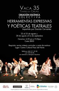 Ofrece grupo de teatro taller sobre creación escénica 1 taller 1