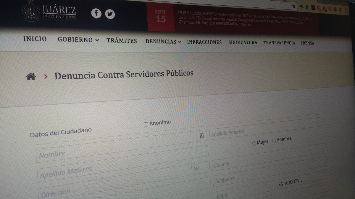Denuncia contra servidores públicos