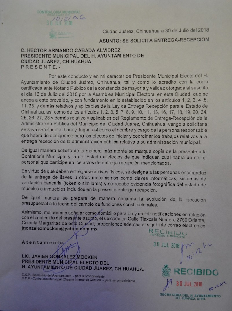 Solicitud Entrega Recepcion