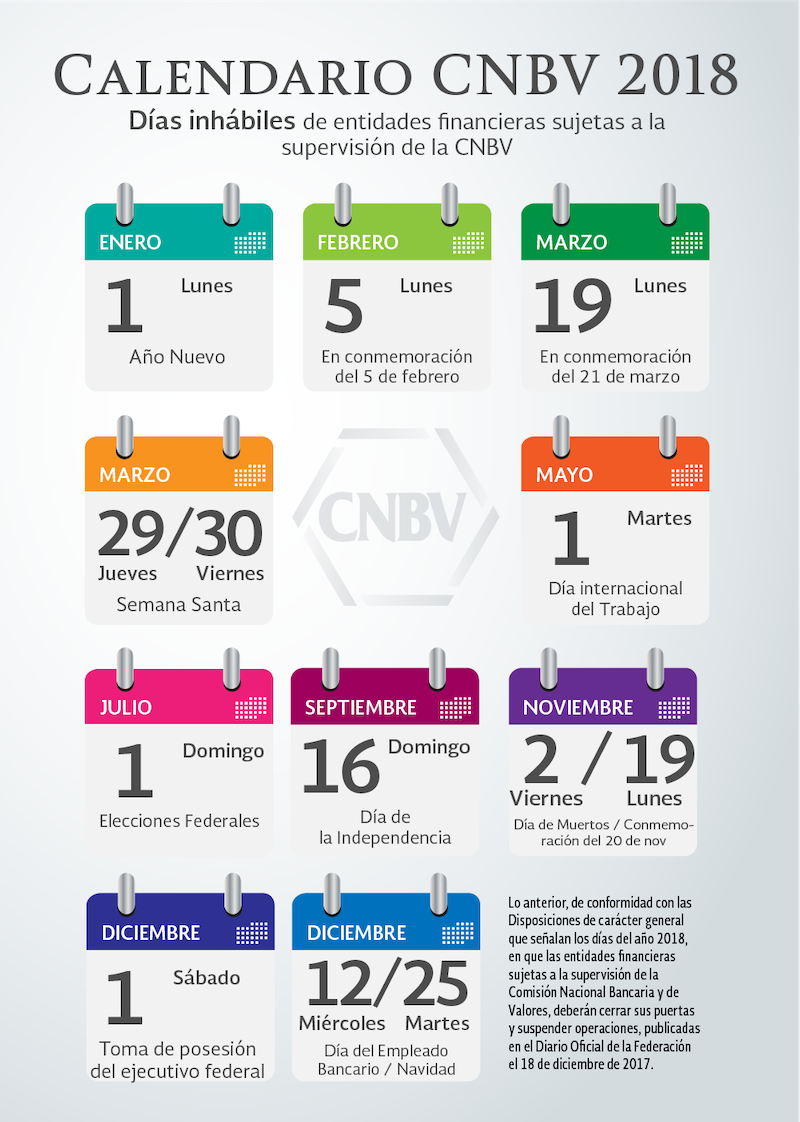 Calendario dias inhabiles 2018