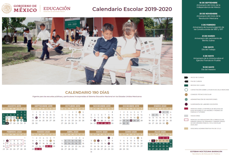Calendario SEP 2019 2020