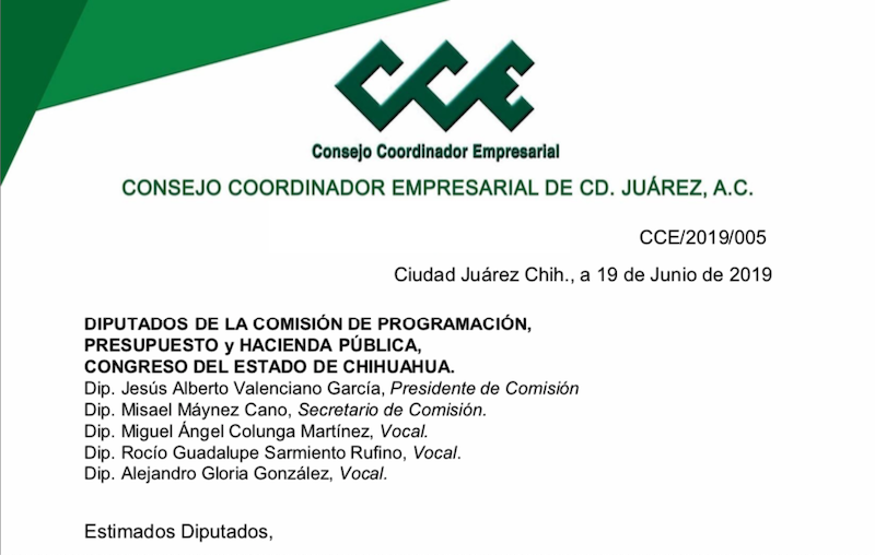CCE a Diputados por Juarez Iluminado