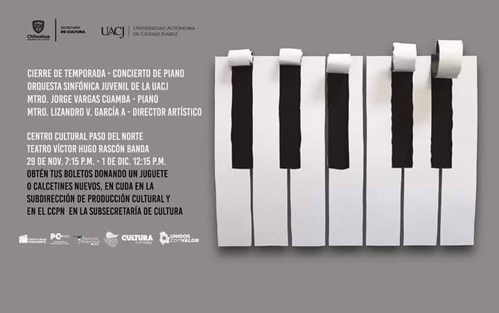 Invitan a concierto de piano con la Orquesta Sinfónica Juvenil de la UACJ en Centro Cultural Paso del Norte 1 FB IMG 1574890306933