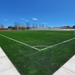 Colabora el ICHD con obra deportiva en Ciudad Cuauhtémoc 2 Cancha y pasto Cuauhtémoc 2