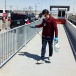 Sanitizan diariamente corredor peatonal de la avenida 16 de Septiembre 1 sanitizar 3