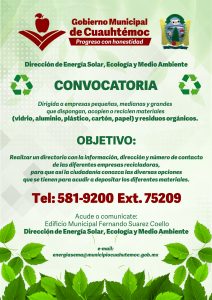 CONVOCATORIA RECICLADORAS mayo 2020