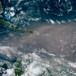 Polvo Sahara sobre el caribe