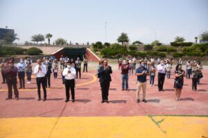 Rinden funcionarios federales minuto de silencio en honor a víctimas de Covid 19 7 Loera minuto Cuu 2