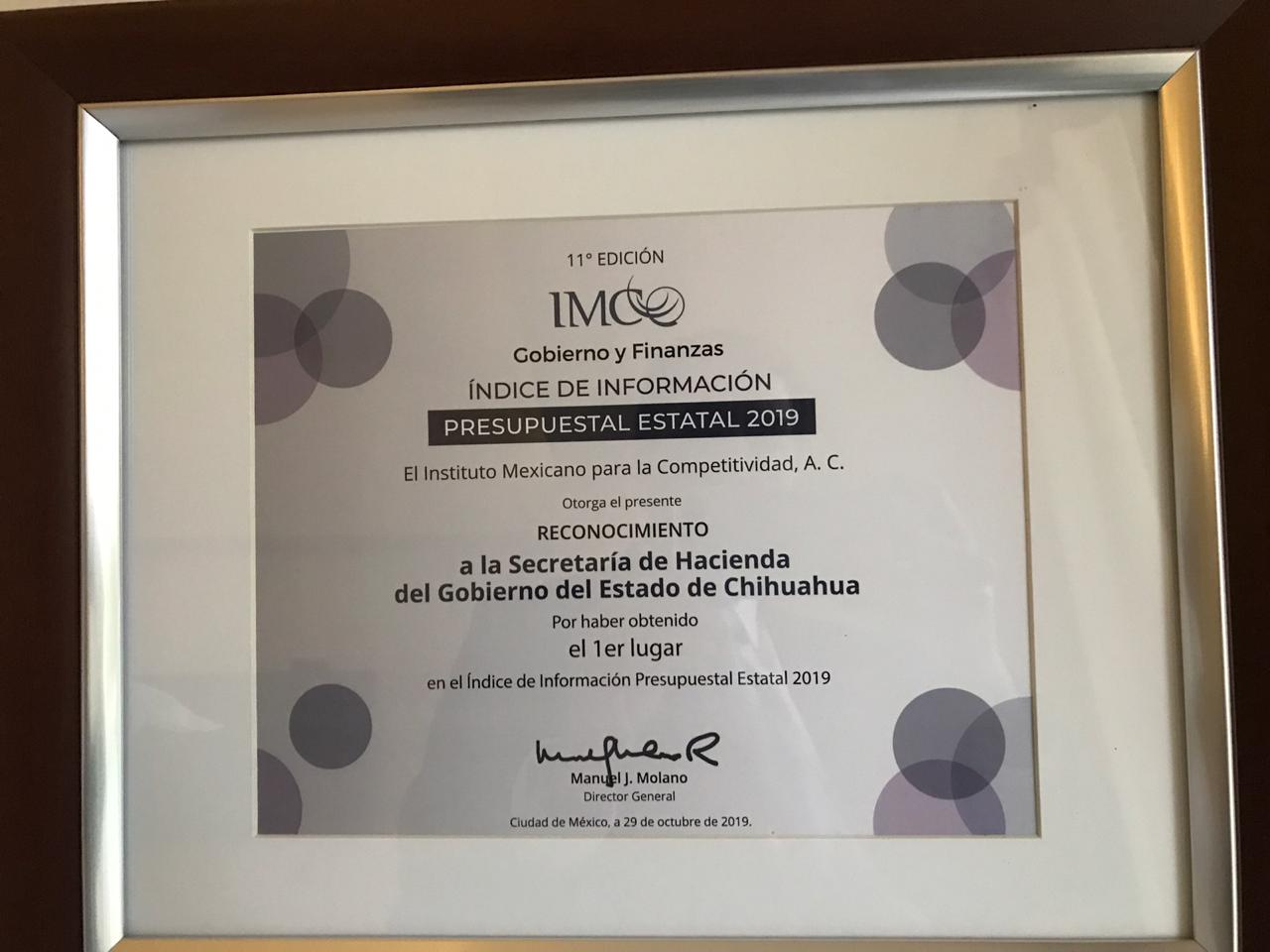 Indice informacion presupuestal 2019