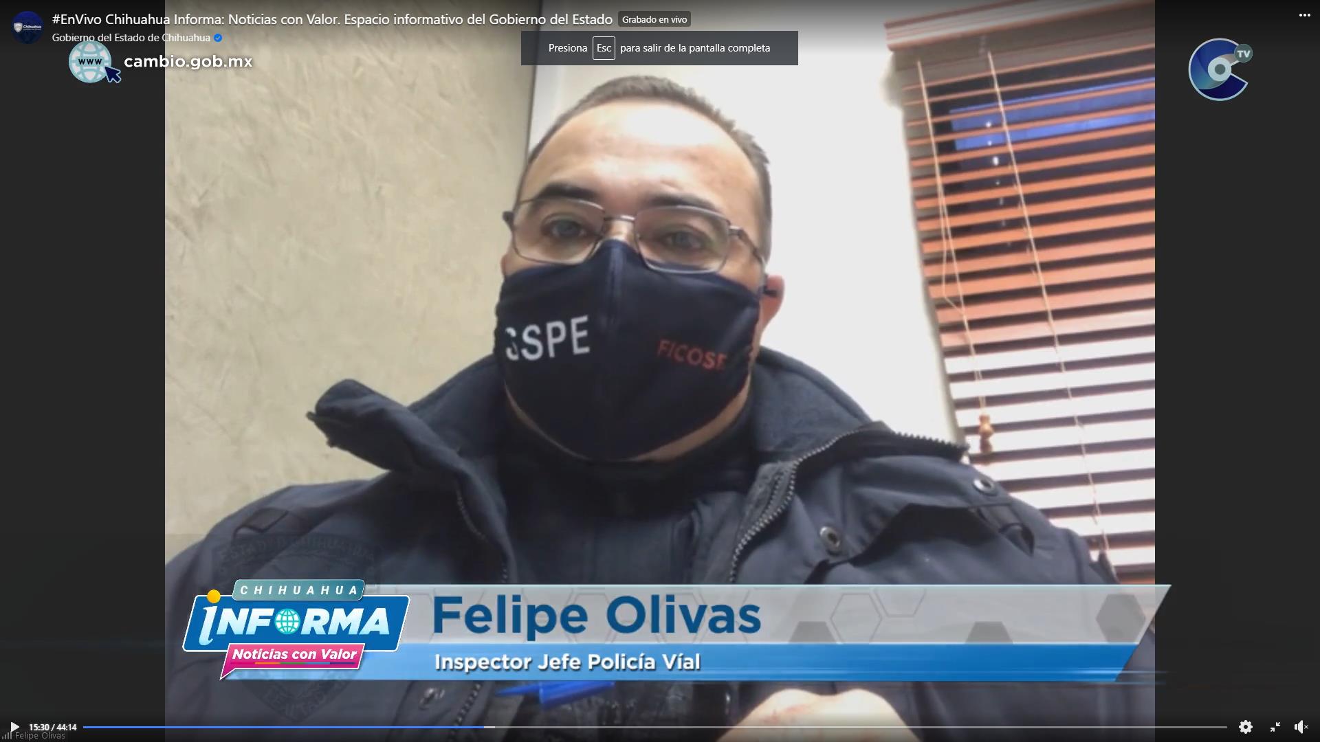 SSPE invita a respetar señalamientos en cruces con semáforos sin energía eléctrica 5 SSPE Felipe Olivas Inspector Policia Estatal