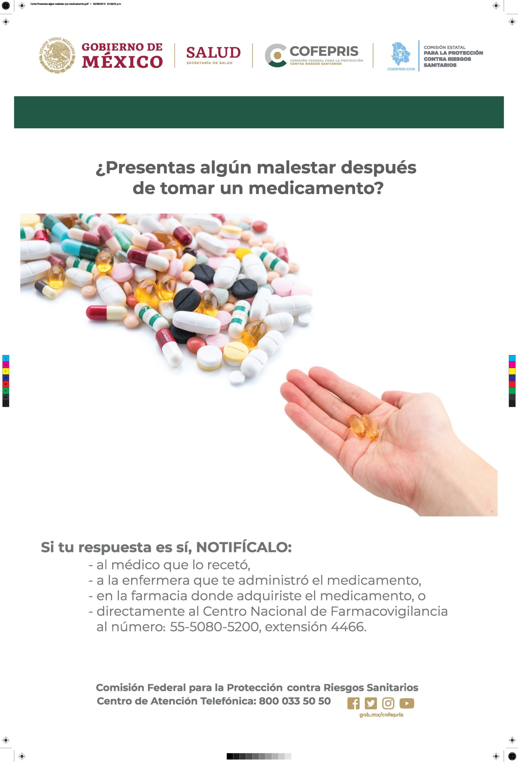 Cartel Presentas algun malestar por medicamento scaled