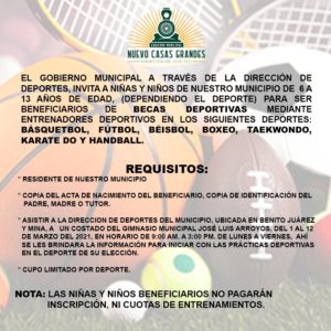 Convocatoria de la Direccion de Deportes