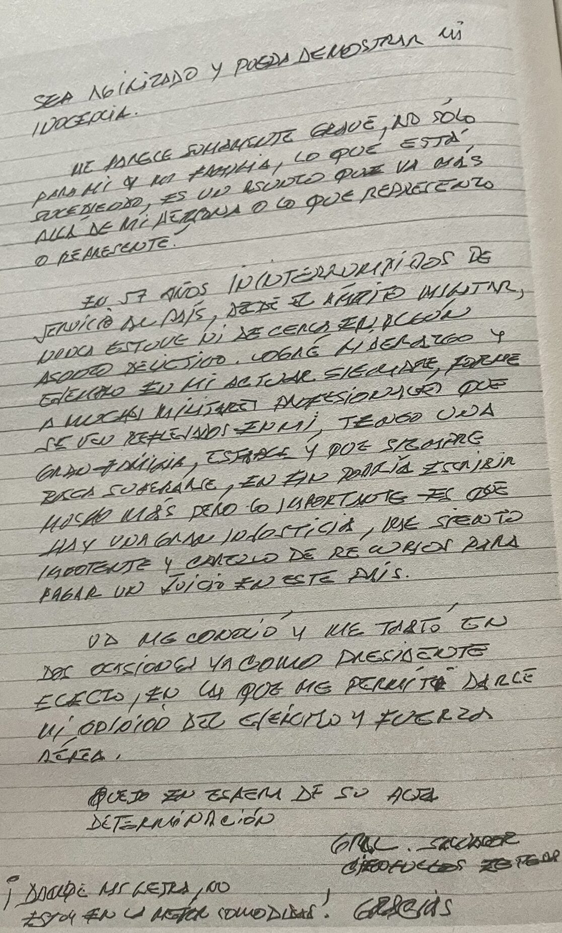 Revela López Obrador carta que recibió de Cienfuegos tras su detención 2 carta cienfuegos 2 e1630422966289
