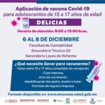 Extienden fechas de vacunación para adolescentes de 15 a 17 años de edad en el estado 2 31198F94 12F0 42C9 A79E BDFF23C67548