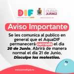 Permanecerá cerrado el AquaDIF el día 20 de junio 1 648b463c731c0 648b463c731c2