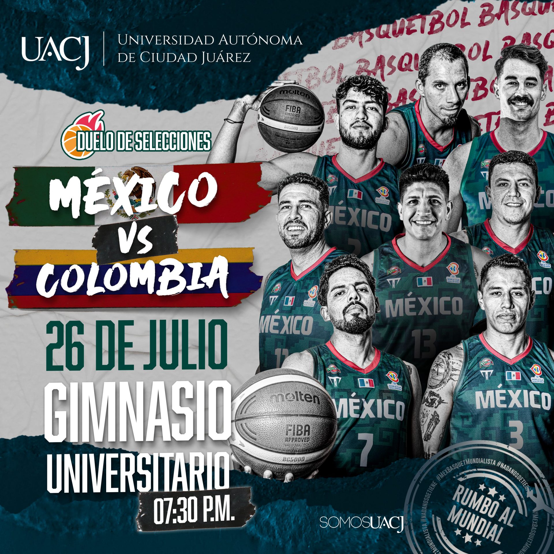 Jugará Selección Mexicana de Basquetbol en la UACJ 1 1 somosuacj REDES juego basquetbol mexico vs colombia 2023