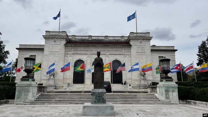 Edificio sede de la Organización de Estados Americanos (OEA) en Washington DC, visto el 22 de septiembre de 2023.