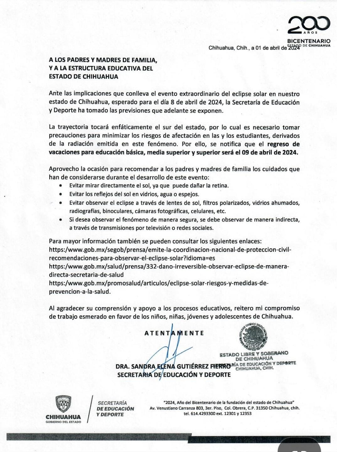 Retrasan el Regreso a Clases por Eclipse Solar Total 1 WhatsApp Image 2024 04 02 at 2.38.27 PM