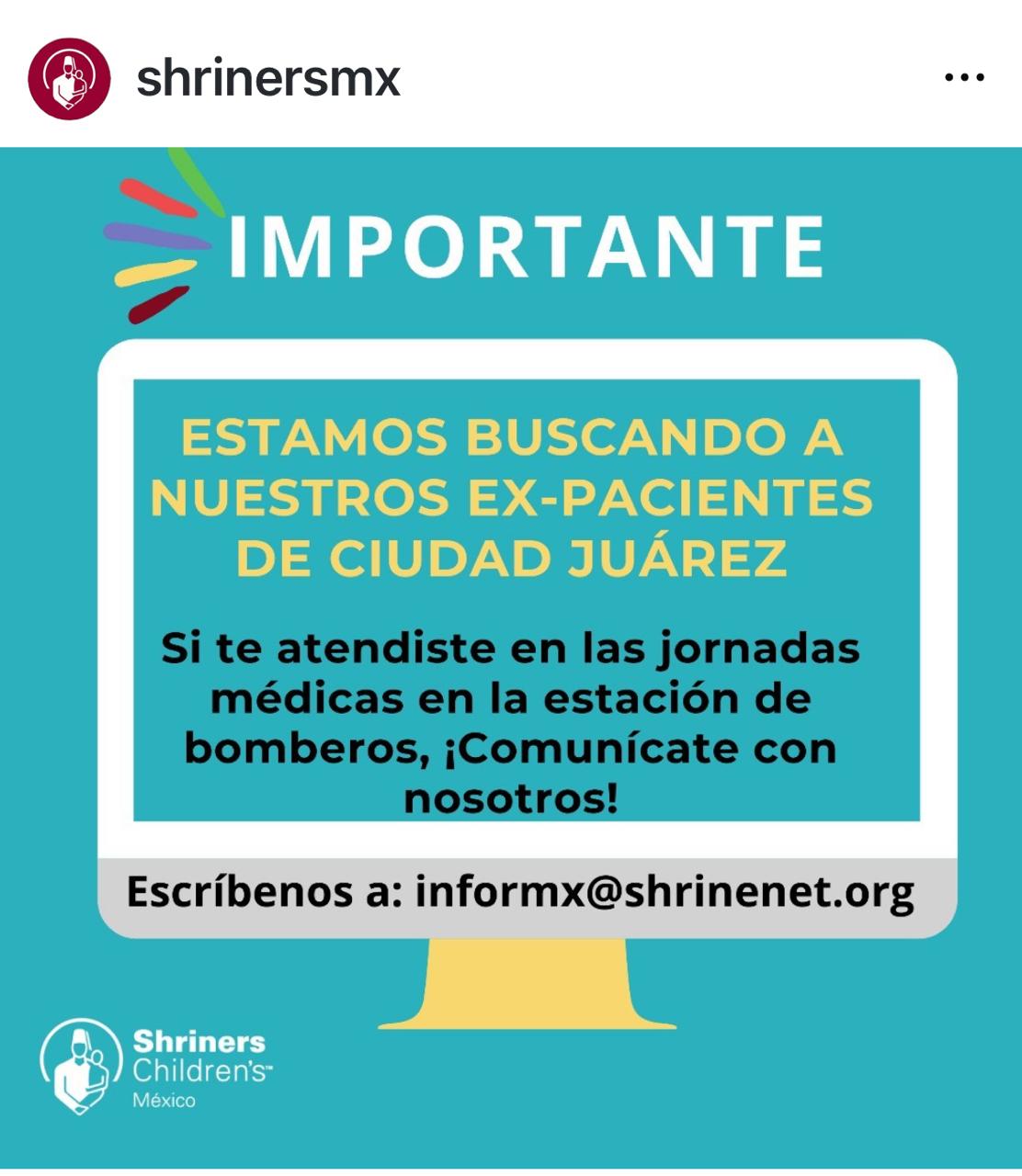 Shriners Children's México busca a ex-pacientes de Ciudad Juárez 1 IMG 20241125 WA0037