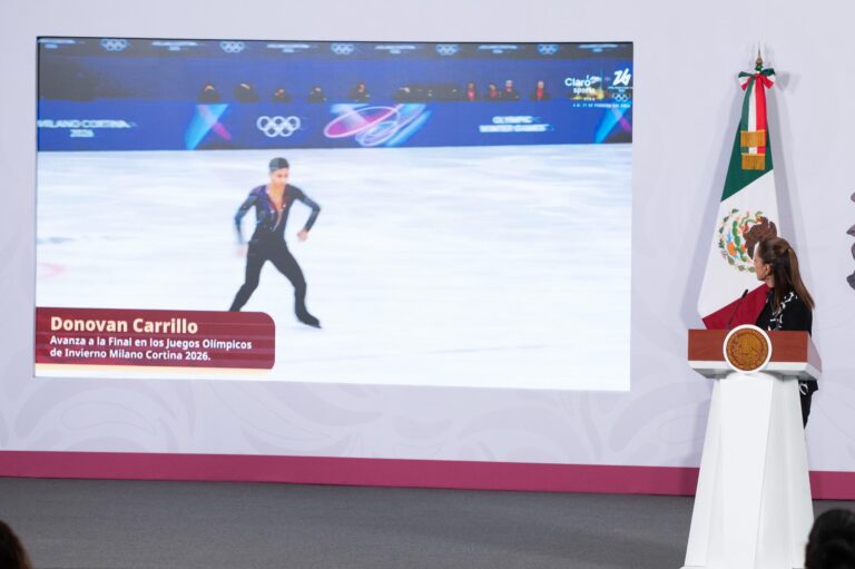 Felicita Sheinbaum a Donovan Carrillo por su pase a la final en Milano-Cortina 2026