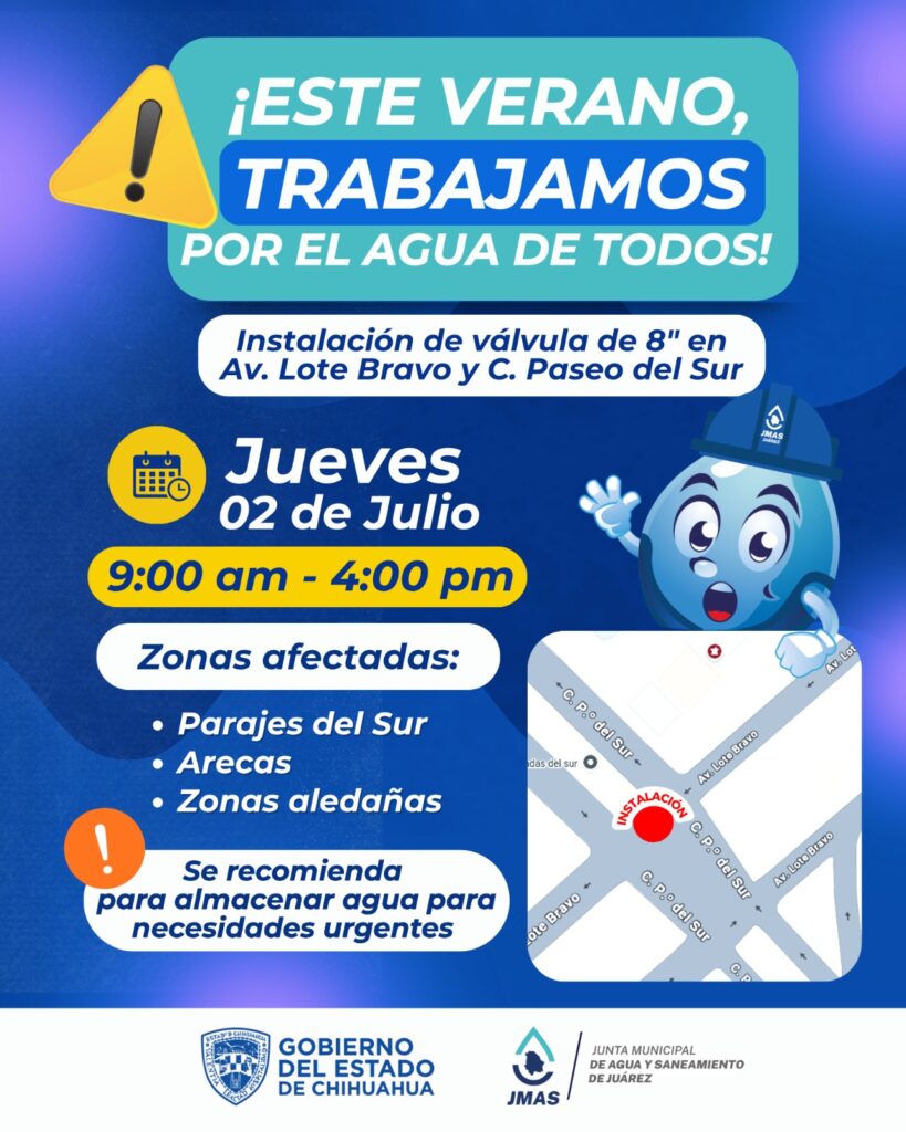 Instalará JMAS nueva válvula y suspenderá servicio de agua en Parajes del Sur 1 WhatsApp Image 2026 07 01 at 10.13.19 AM