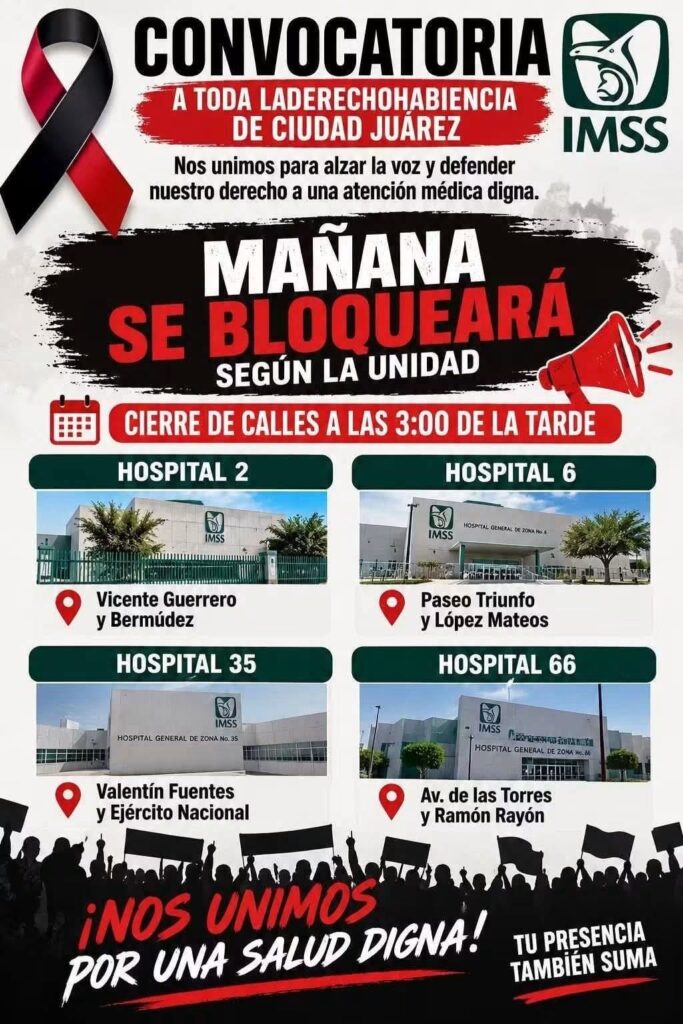 Mantiene personal sindicalizado del IMSS protestas en Ciudad Juárez y anuncia nuevas marchas 1 WhatsApp Image 2026 10 09 at 12.44.17